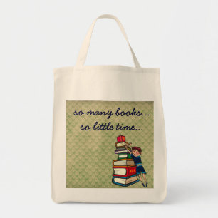 Bolsa Tote tão muitos livros, tão pouca menina do tempo com
