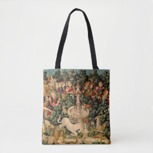 Bolsa Tote Tapeçarias de Unicórnio Medieval Impressas: Met Cl