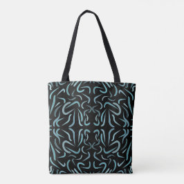 Bolsa Tote Tapered Outline Shapes Filled With Aquatic Colors