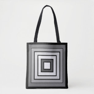 Bolsa Tote Tapete minimalista moderno preto-branco-cinza