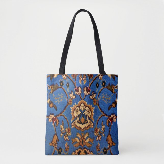 Bolsa Tote Tapete oriental azul (Frente)