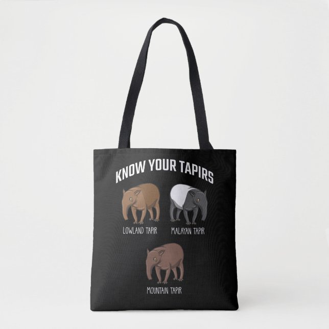 Bolsa Tote Tapir Animal Education Malayan Lowlan Mountian (Frente)
