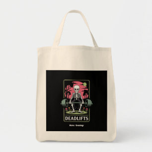 Bolsa Tote Tarot Card Deadlifos Funny Skeleton Workout Design