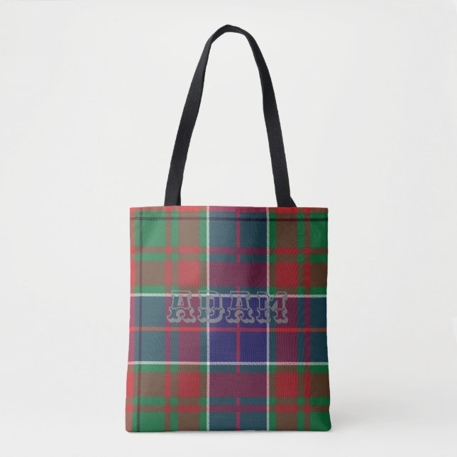 Bolsa Tote Tartan de Adam do clã (Frente)
