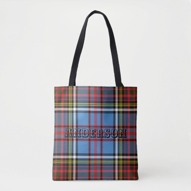 Bolsa Tote Tartan de Anderson do clã (Frente)