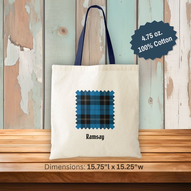 Bolsa Tote Tartan de Caça Azul Clan Ramsay (Criador carregado)