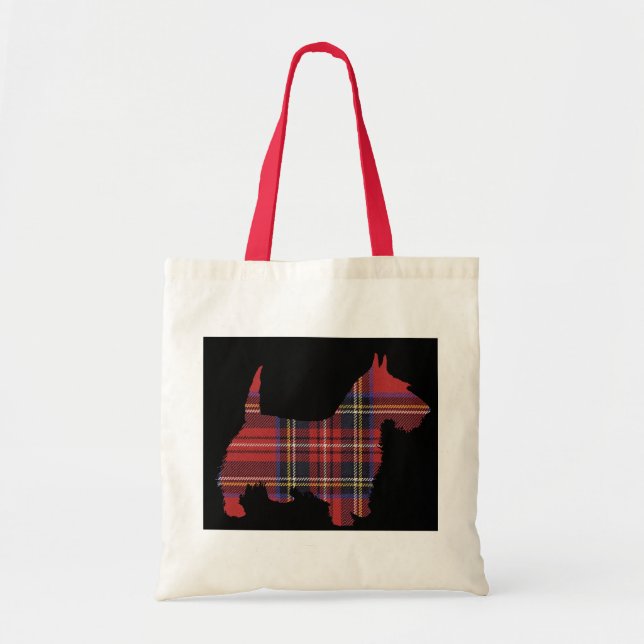 Bolsa Tote Tartan do cão do Scottie (Frente)