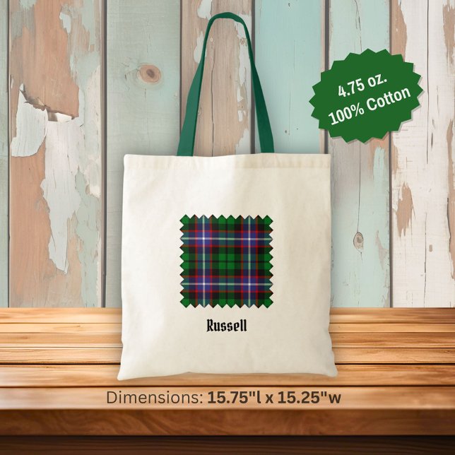 Bolsa Tote Tartan do Clã Russell (Criador carregado)