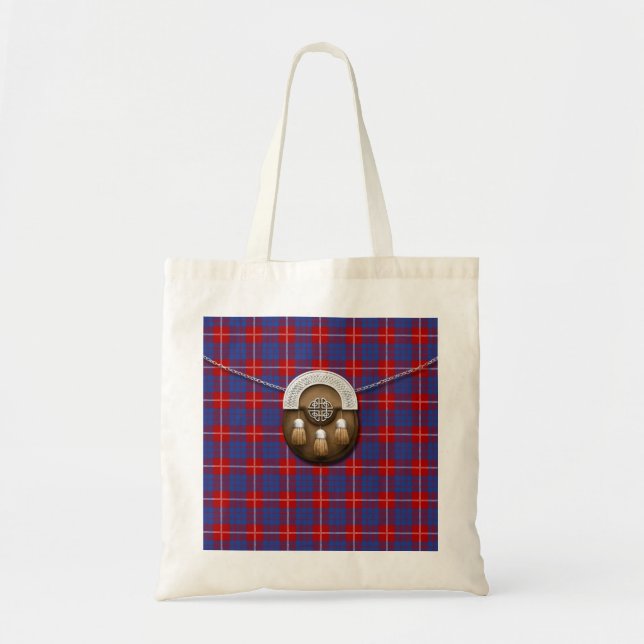 Bolsa Tote Tartan e Sporran de Hamilton do clã (Frente)