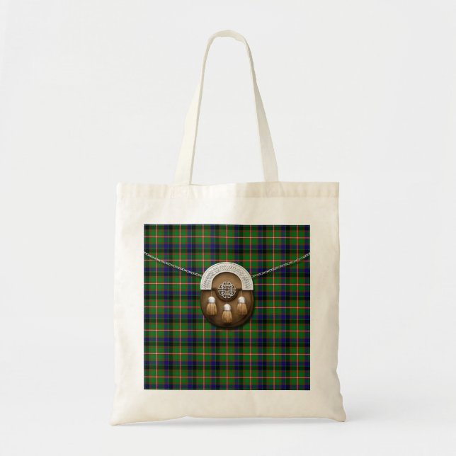 Bolsa Tote Tartan e Sporran de Reid do clã (Frente)