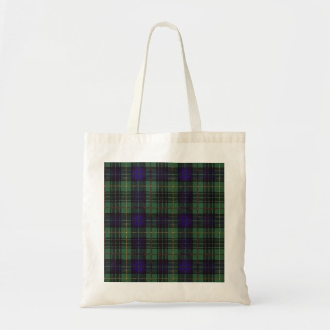 Bolsa Tote Tartan escocês do kilt da xadrez do clã de Lewis (Frente)