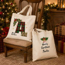 Tartan Personalizado Inicial & Nome de Natal