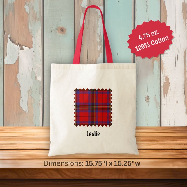 Bolsa Tote Tartan Vermelho Clan Leslie (Criador carregado)
