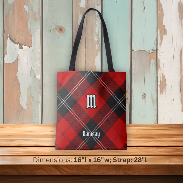 Bolsa Tote Tartan Vermelho Clan Ramsay (Criador carregado)
