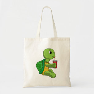 Bolsa Tote Tartaruga com caneca Bebendo com palha