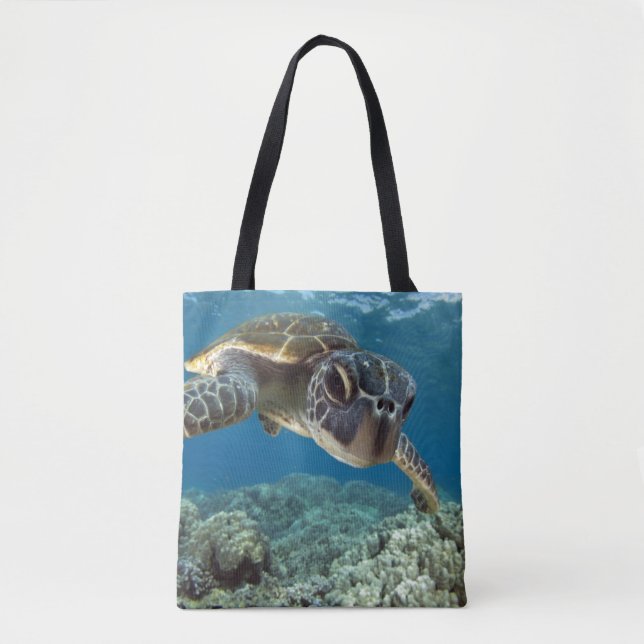 Bolsa Tote Tartaruga de mar verde havaiana (Frente)