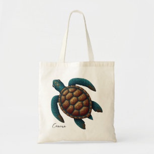 Bolsa Tote Tartaruga design de Cancun Mayan