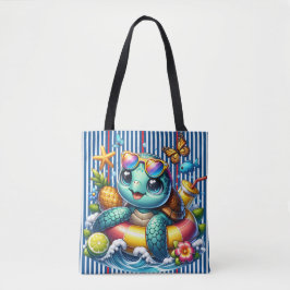 Bolsa Tote Tartaruga Do Mar Na Praia