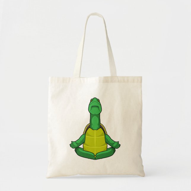 Bolsa Tote Tartaruga em Meditação de Yoga (Frente)