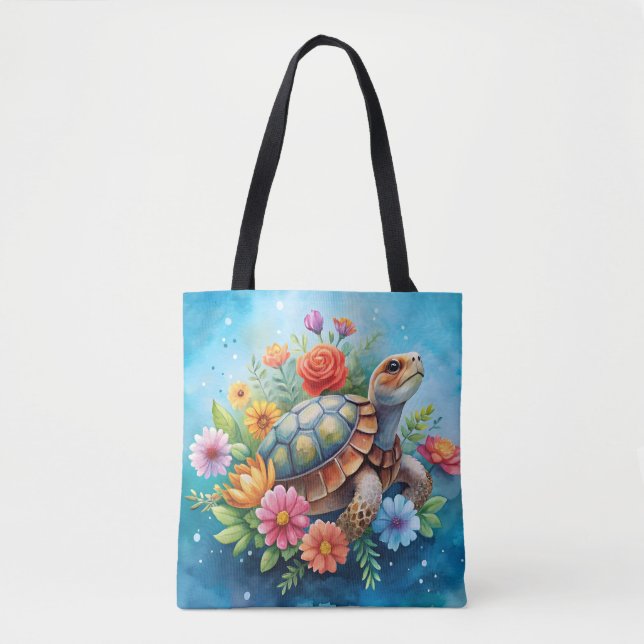 Bolsa Tote Tartaruga Floral (Frente)