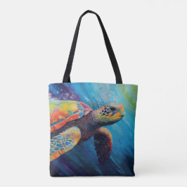 Bolsa Tote Tartaruga Marinha Aquarela