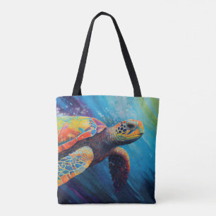 Bolsa Tote Tartaruga Marinha Aquarela