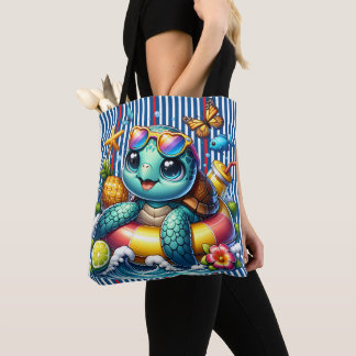 Bolsa Tote Tartaruga Marinha Na Praia
