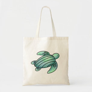 Bolsa Tote tartaruga marinha pintada aquarela desenho animado