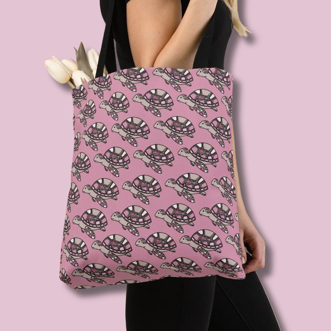 Bolsa Tote Tartaruga marinha rosa fofa (Sea Turtle Pink tote bag)
