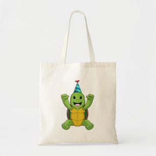 Bolsa Tote Tartaruga no Aniversário com chapéu do Partido