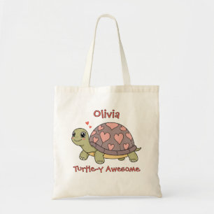 Bolsa Tote Tartaruga Pastel Fofa "Tartaruga Incrível"
