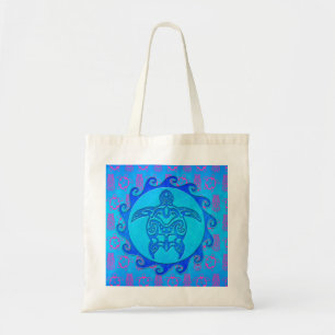 Bolsa Tote Tartaruga tribal azul Sun