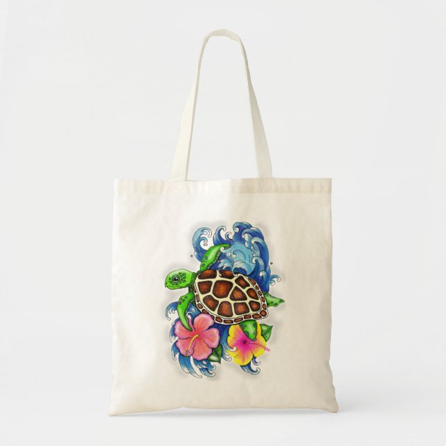 Bolsa Tote Tartaruga Tropical (Frente)