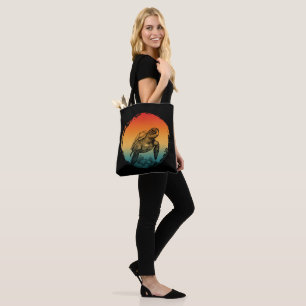 Bolsa Tote tartaruga verão oceano pôr do sol