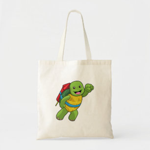 Bolsa Tote Tartaruga voando com foguete