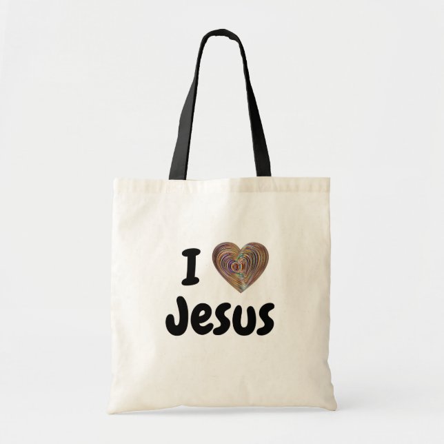 Bolsa Tote Tas "I love Jesus". (Frente)