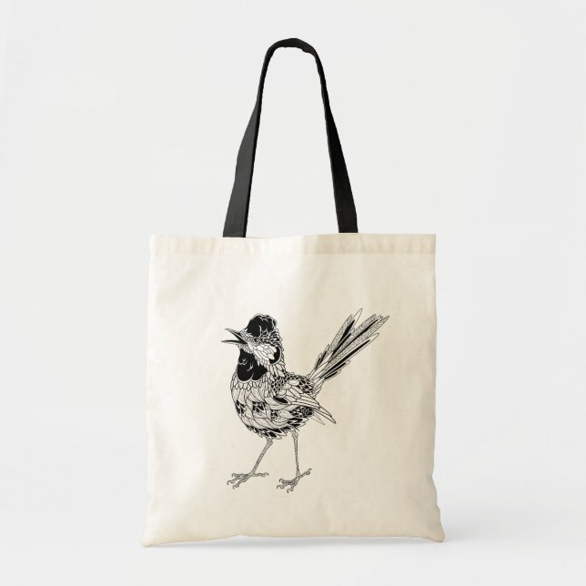 Bolsa Tote Tatuagem do pássaro (Frente)