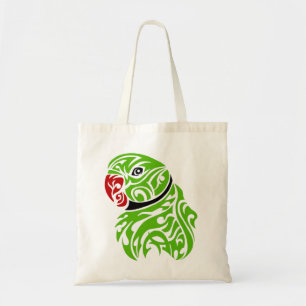 Bolsa Tote Tatuagem verde do papagaio do ringneck