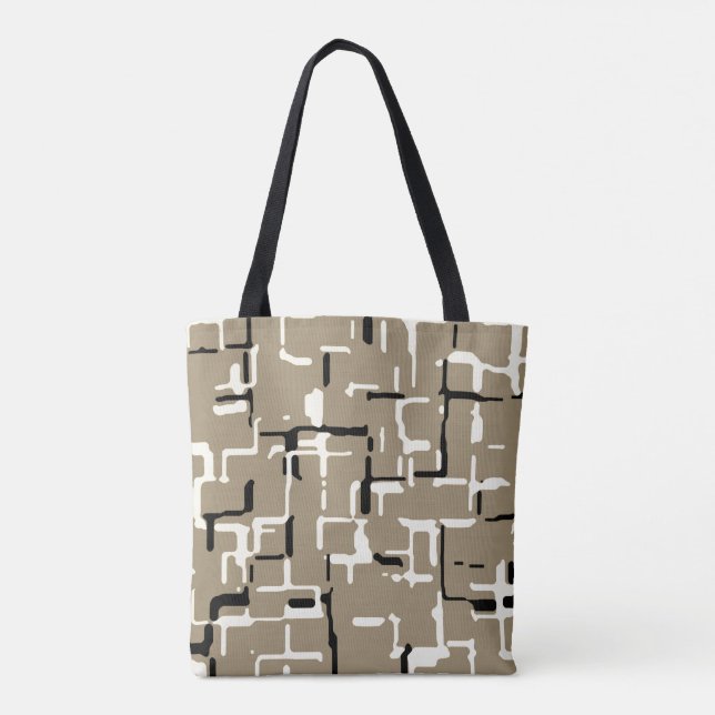 Bolsa Tote Taupe Beige Black White (Verso)