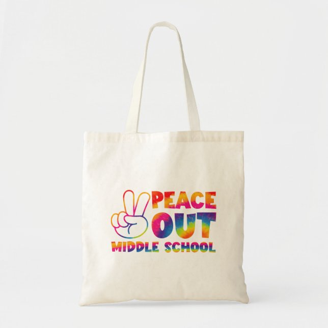 Bolsa Tote Tchau Escola de Ensino Médio Tie Dye Último Dia de (Frente)