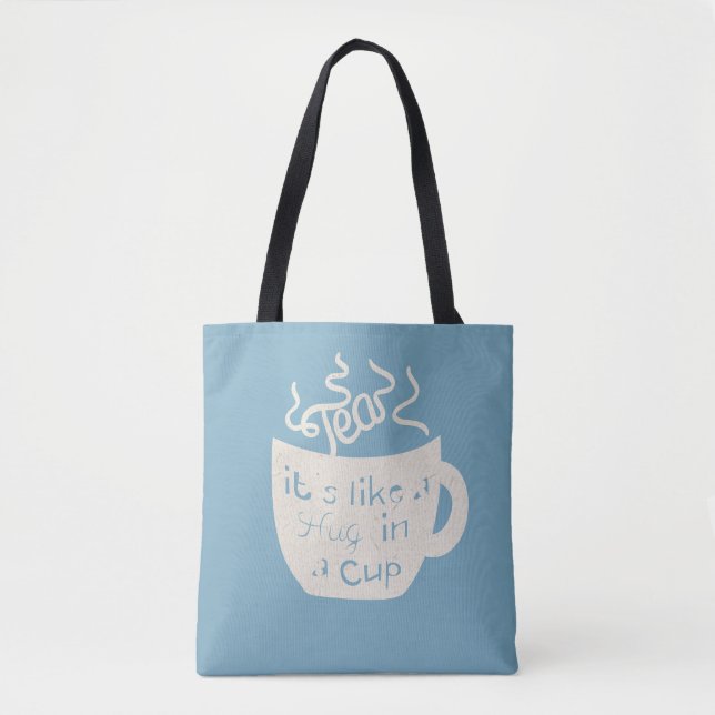 Bolsa Tote Tea It's Like A Hug In A Cup Throw Pillow (Frente)