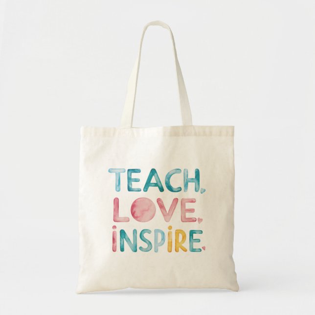 Bolsa Tote Teach Love inspira a barra de ferramentas motivaci (Frente)