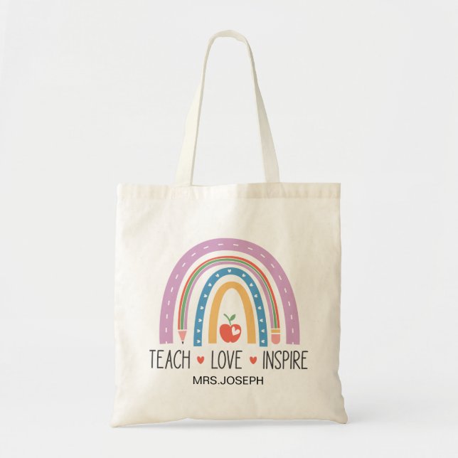 Bolsa Tote Teach Love Inspire Teacher  (Frente)
