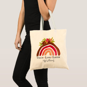 Bolsa Tote Teach Love ri Rainbow Teacher Appreciation