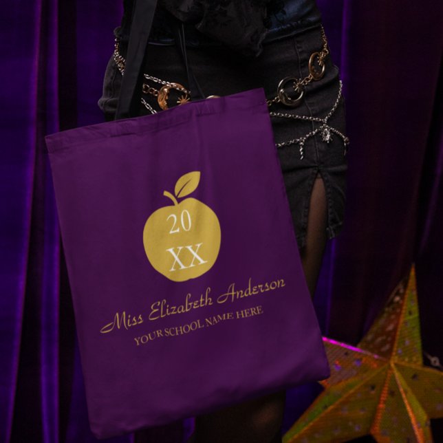 Bolsa Tote Teacher Apple Graduation (Criador carregado)
