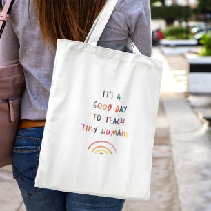 Bolsa Tote Teacher Bom Dia Pequeno Humano Típica Moderna Div
