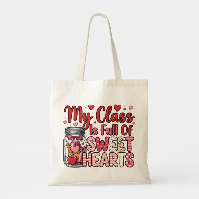 Bolsa Tote Teacher Sweet Heart Valentine's Tote Bag (Verso)