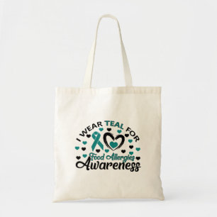 Bolsa Tote Teal Bonito Para Alergias À Comida Presente De Con