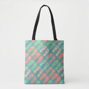 Bolsa Tote Teal de Padrão de Inundação de Sacudir Secundário