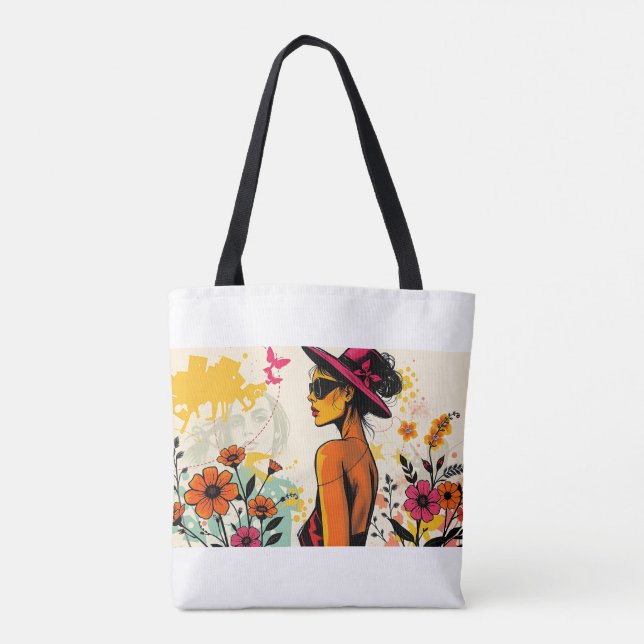Bolsa Tote Teal Dreams Portrait Art 🌿 (Verso)